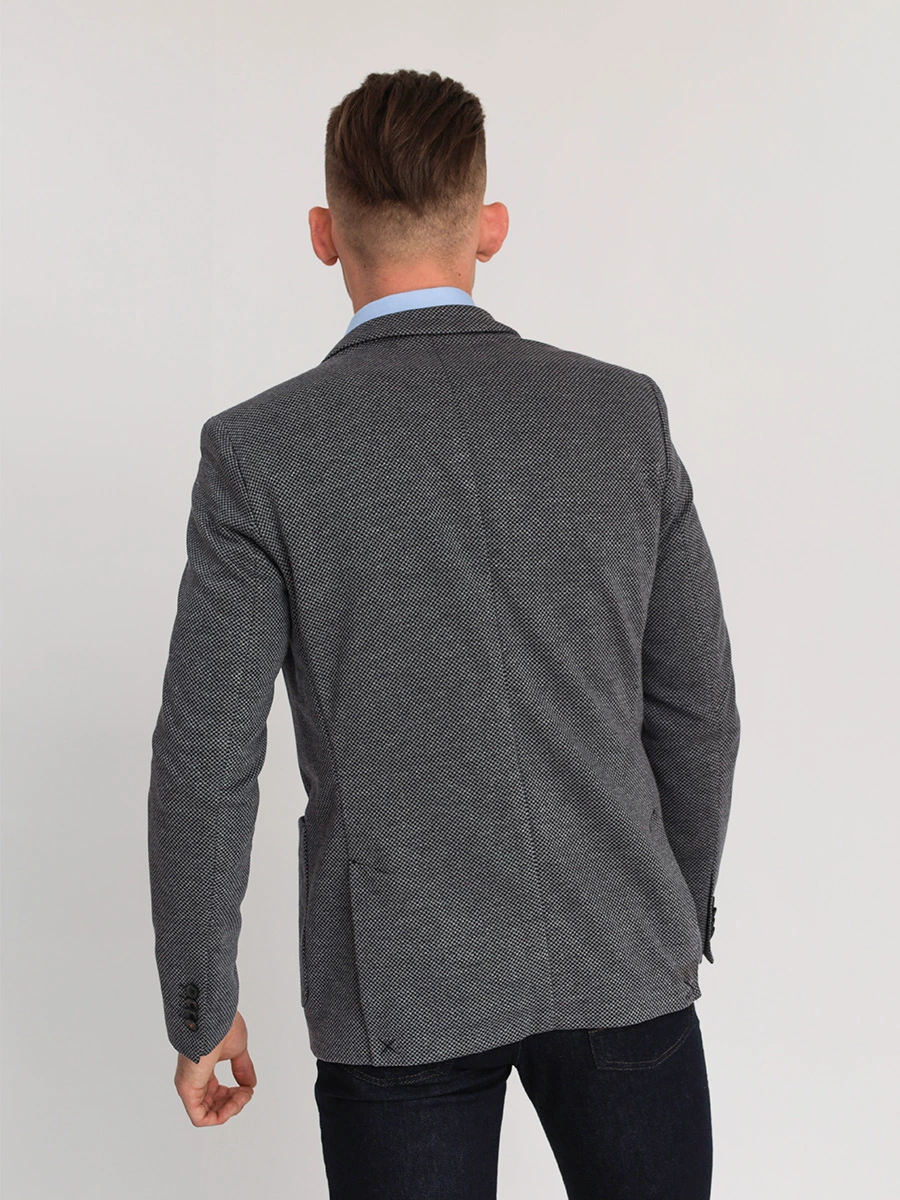 Пиджак серый однобортный приталенного силуэта